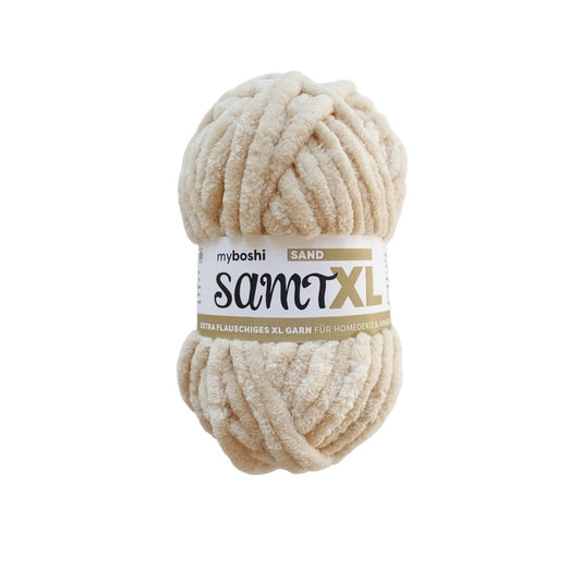 MYBOSHIYARNS Samt XL Sand - 100 g (3.53 oz) - 40 m (44 yds) - Super Bulky 6-Weight (Neutral)
