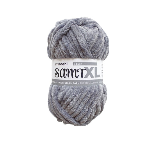 MYBOSHIYARNS Samt XL Stone - 100 g (3.53 oz) - 40 m (44 yds) - Super Bulky 6-Weight (Grey)