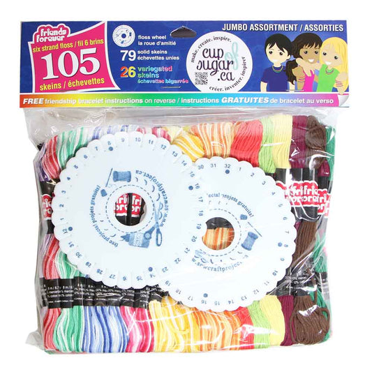 PRISM Floss Value Pack — 26 Variegated + 79 Solid Skeins, 6‑Strand Mercerized Cotton (8 m)