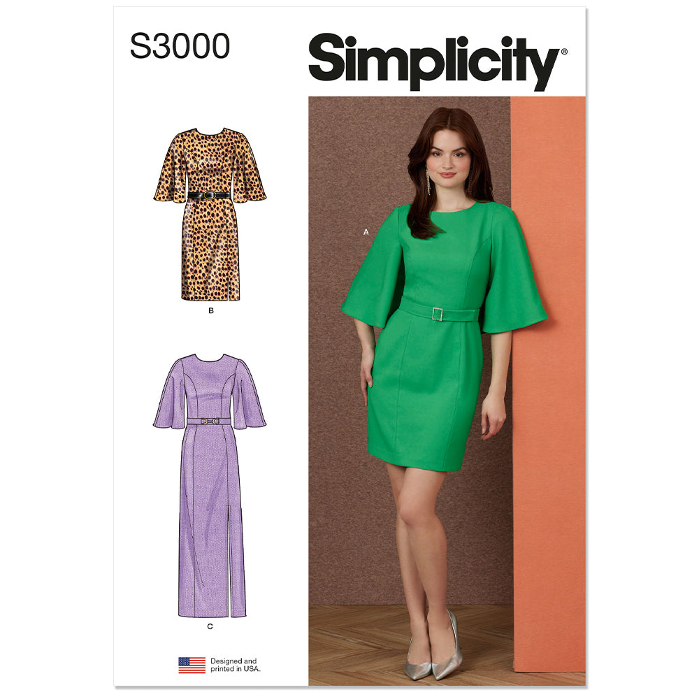 SIMPLICITY Misses and Womens Dress In Three Lengths