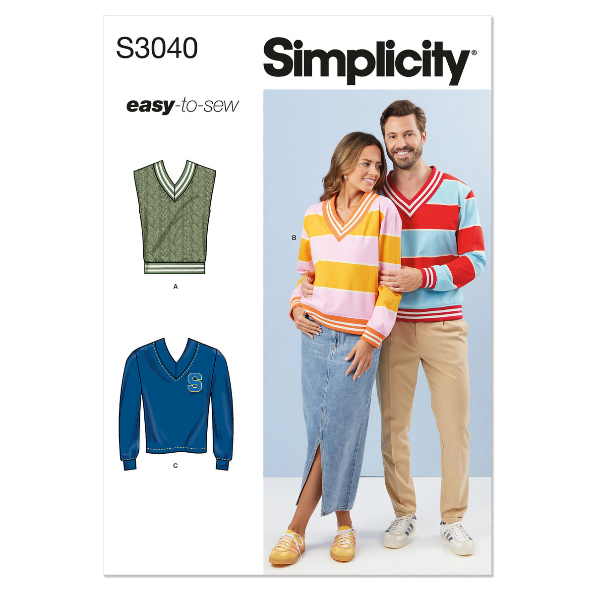 SIMPLICITY Unisex Knit Vest and Tops