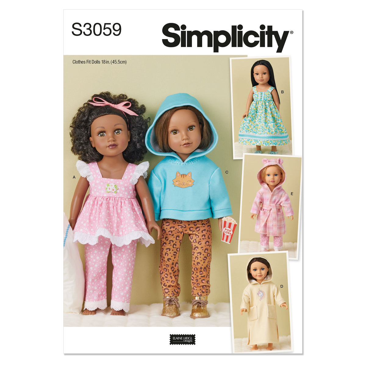 SIMPLICITY 18 in. Doll Clothes by Elaine Heigl Designs
