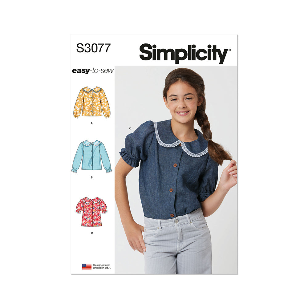 SIMPLICITY S3077 Girls' Tops