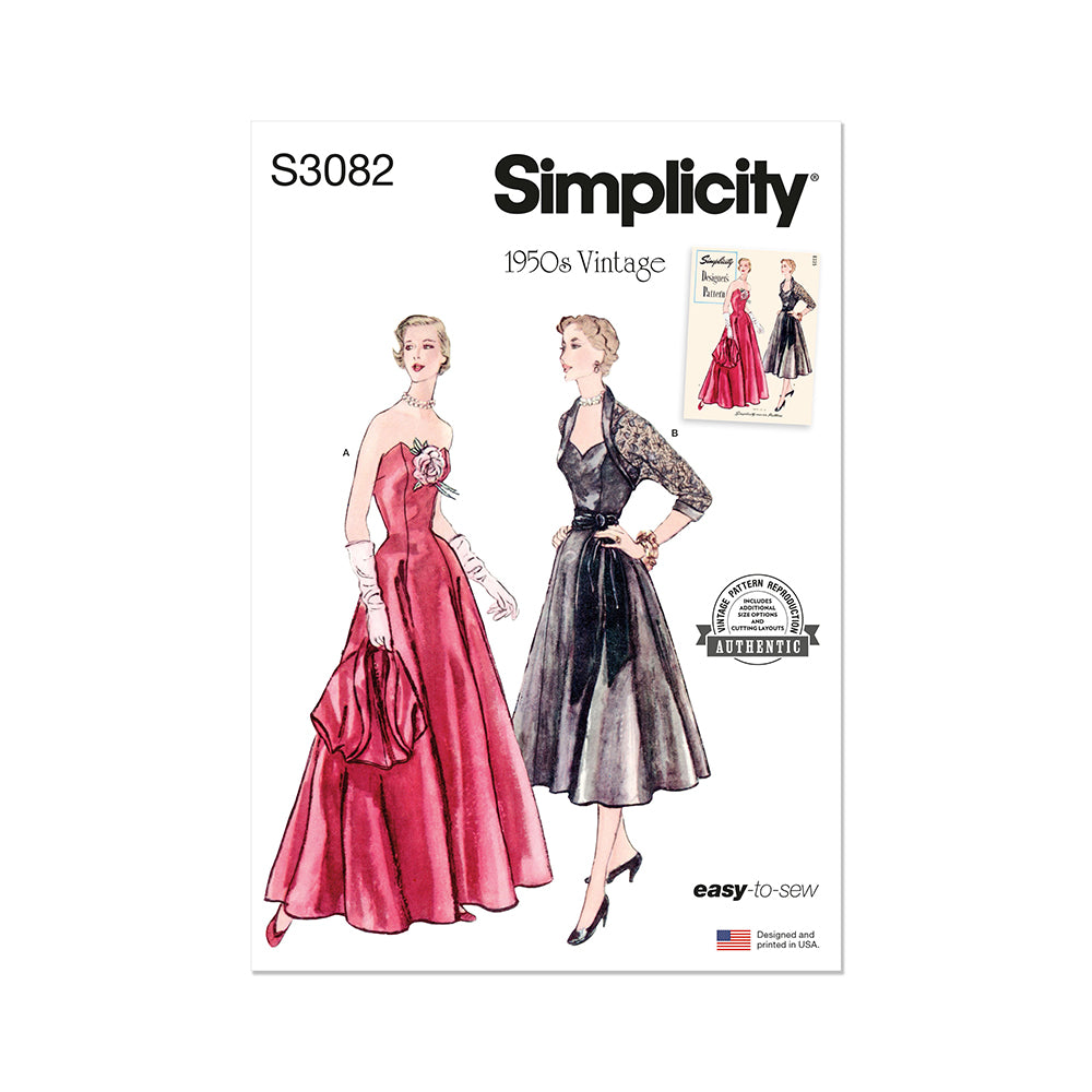 SIMPLICITY S3082 Misses' Afternoon and Evening Dress and Bolero