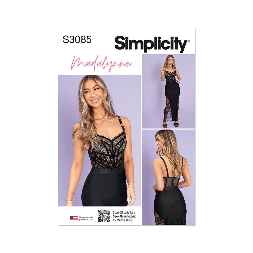 SIMPLICITY S3085 Misses' and Women's Corset Dress by Madalynne Intimates