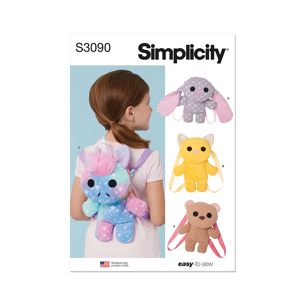 SIMPLICITY S3090 Animal Mini Backpacks