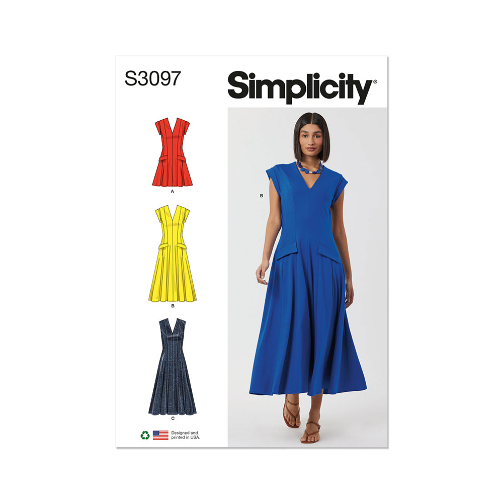 SIMPLICITY S3097 Misses' Dress with Length and Sleeve Variations