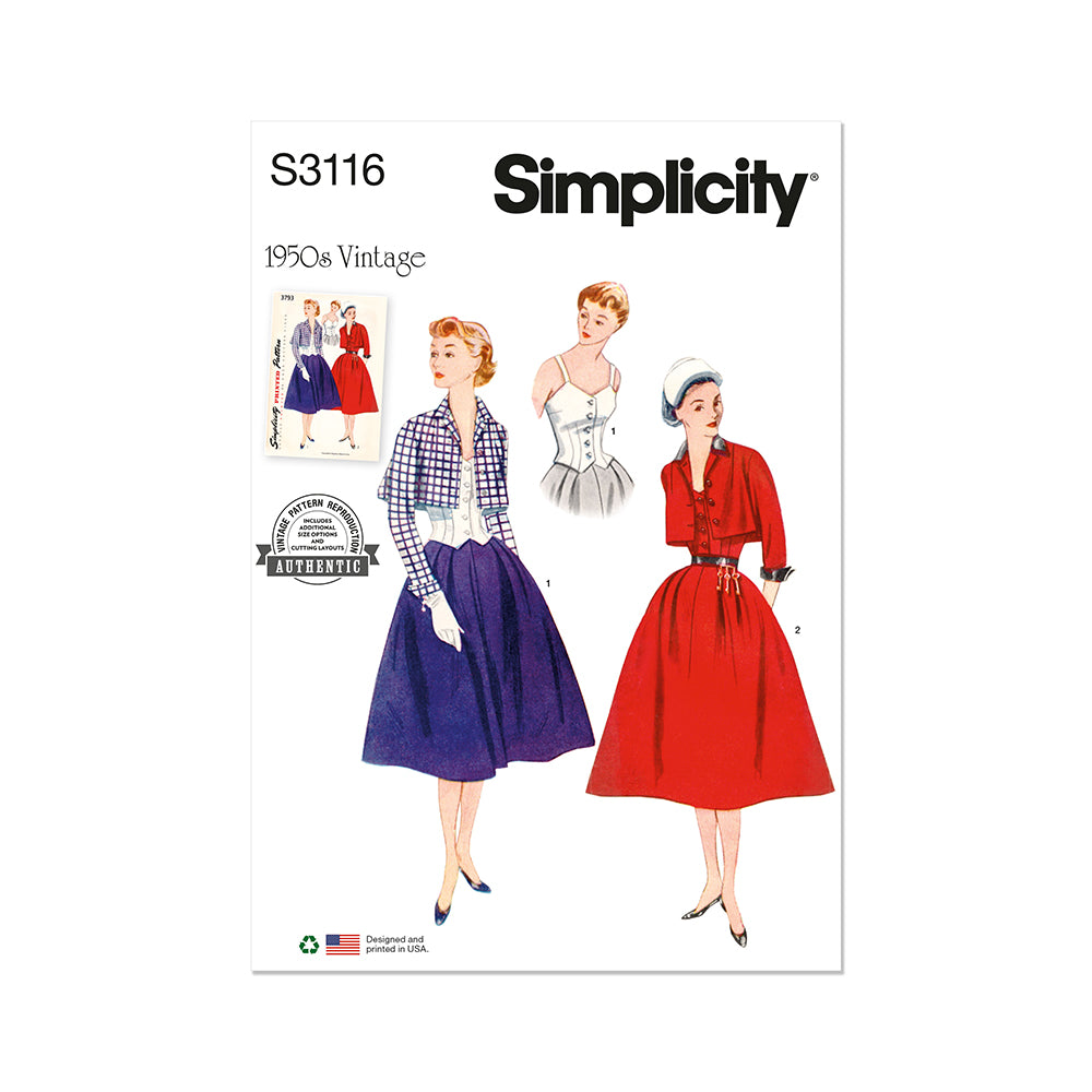 SIMPLICITY S3116 Misses' Bolero Suit and Bodice