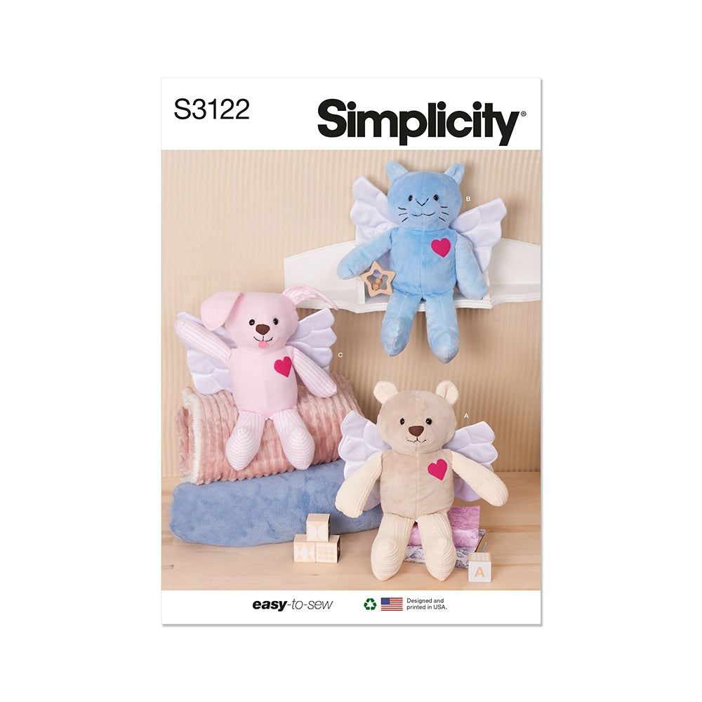 SIMPLICITY S3122 Memory Plush Animals with Wings