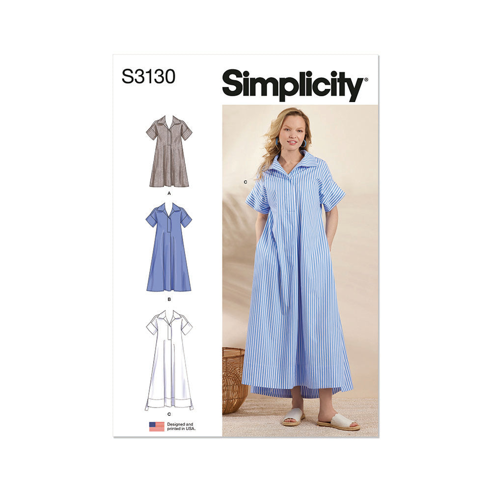 SIMPLICITY Misses Collared Dress in Three Lengths