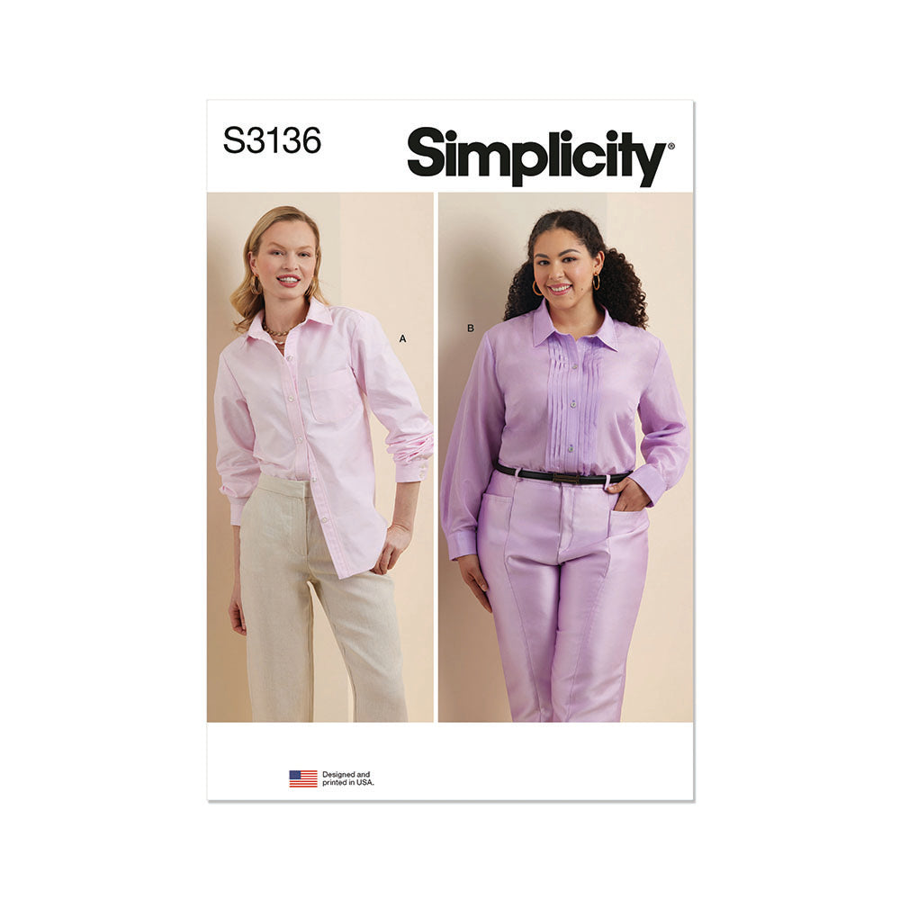 SIMPLICITY Misses and Womens Button Up Shirt