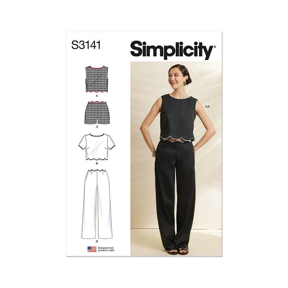 SIMPLICITY Misses Scalloped Tops, Shorts and Pants