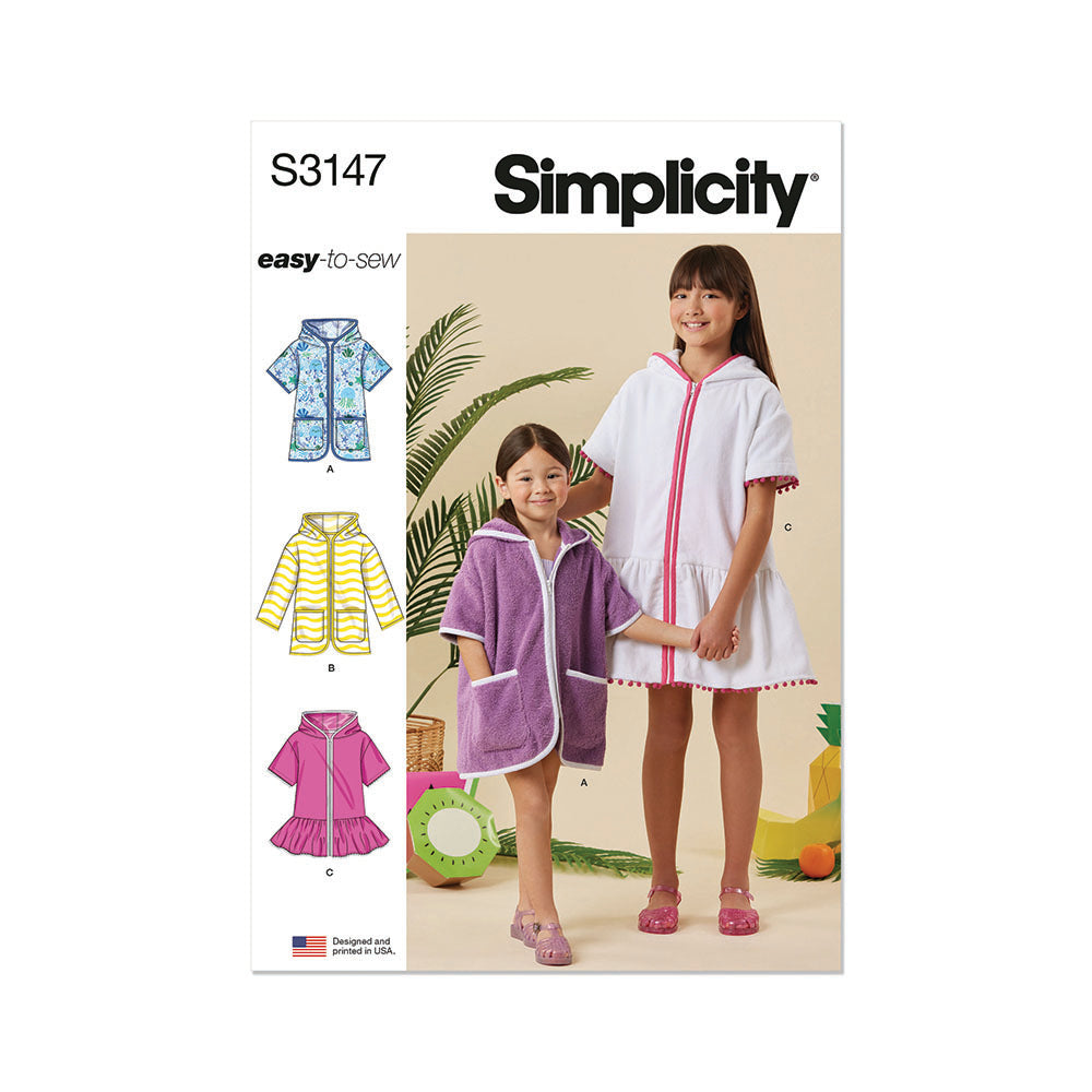 SIMPLICITY Childrens and Girls Hooded Cover Up