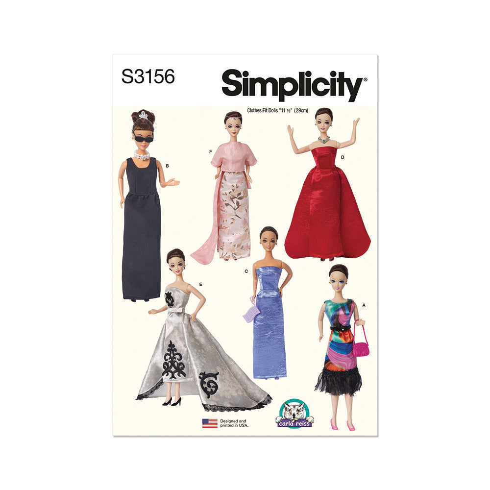 SIMPLICITY 11 1/2 in. Fashion Doll Clothes by Carla Reiss