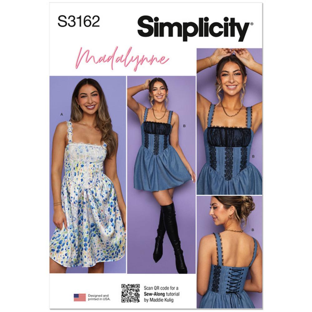 SIMPLICITY S3162 Misses' Corset Dress in Two Lengths by Madalynne