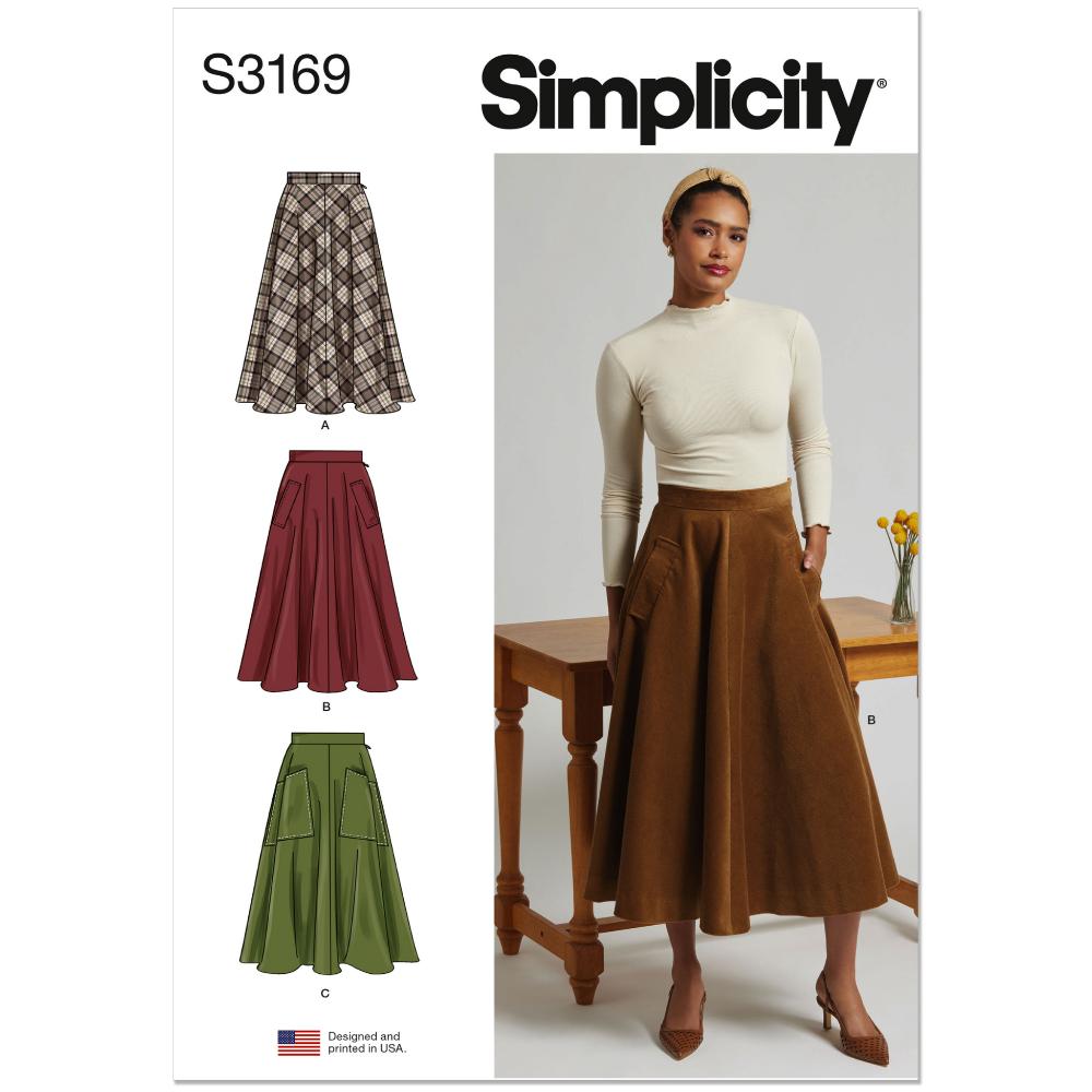 SIMPLICITY S3169 Misses' and Women's Full Skirt with Pocket Variations