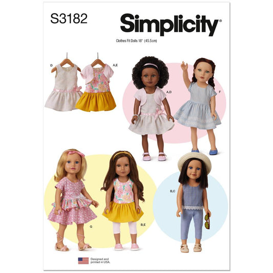 "SIMPLICITY S3182 18"" Doll Clothes"