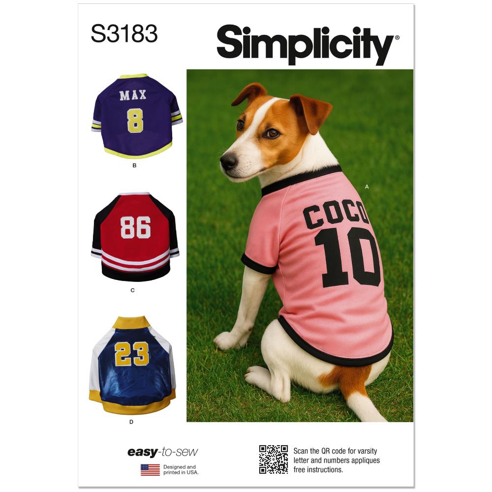 SIMPLICITY S3183 Sports Team-Inspired Dog Clothes