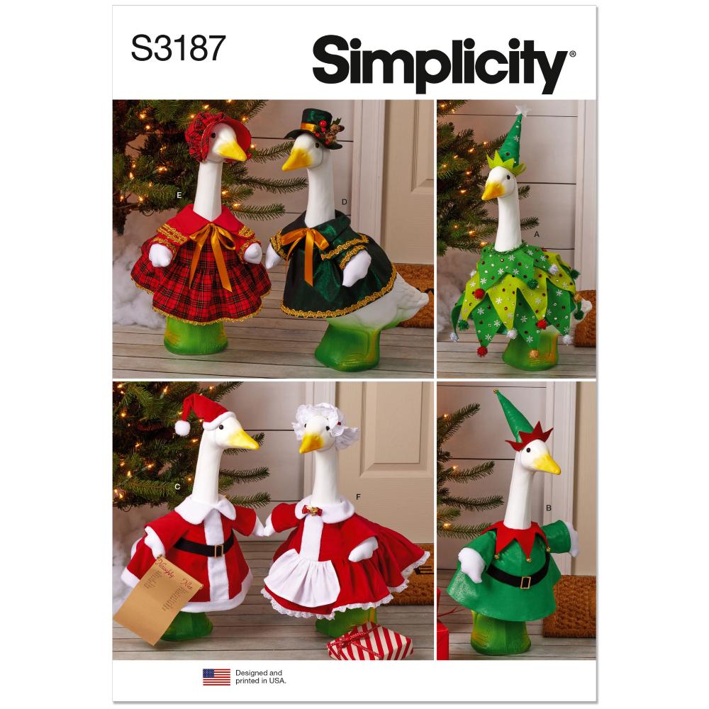 SIMPLICITY S3187 Porch Geese Clothes for Christmas Holiday