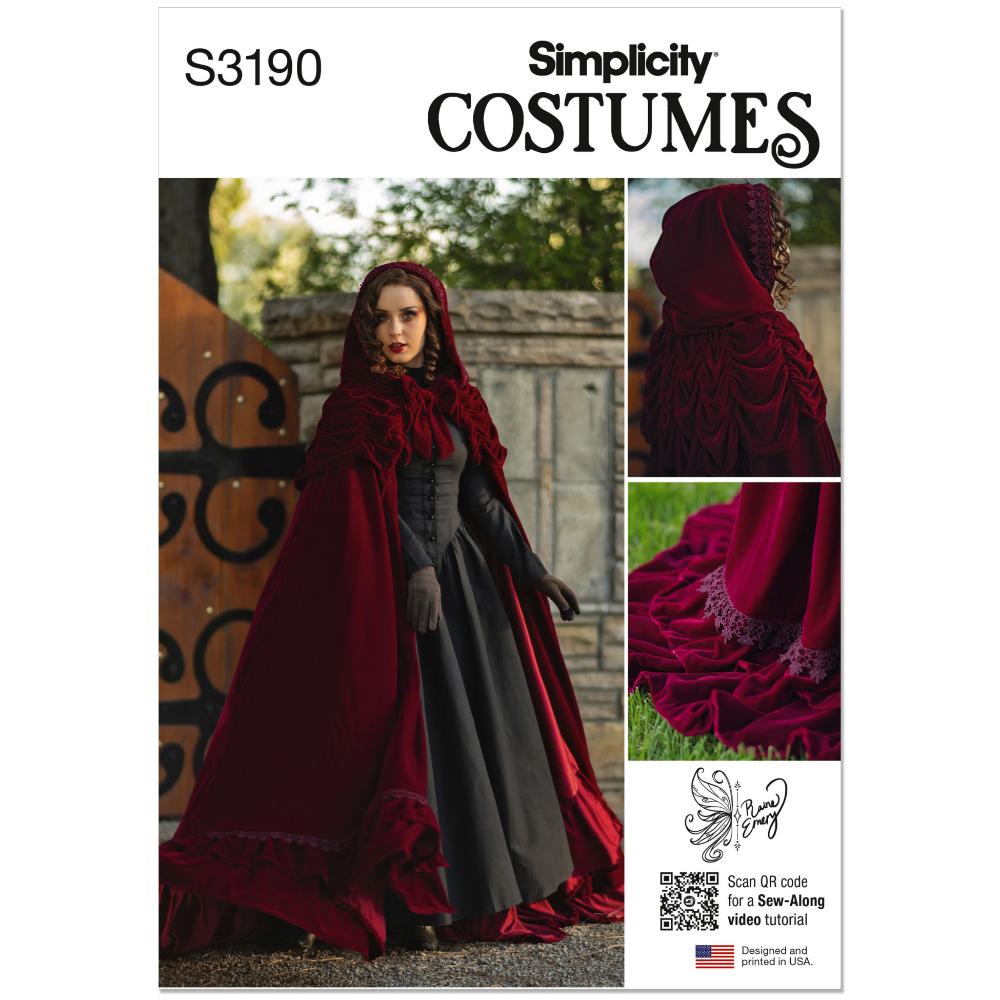 SIMPLICITY S3190 Ruffled Romance Cloak by Raine Emery