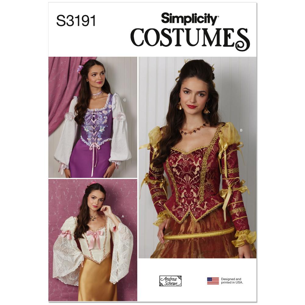 SIMPLICITY S3191 Misses' Costume Corsets by Andrea Schewe