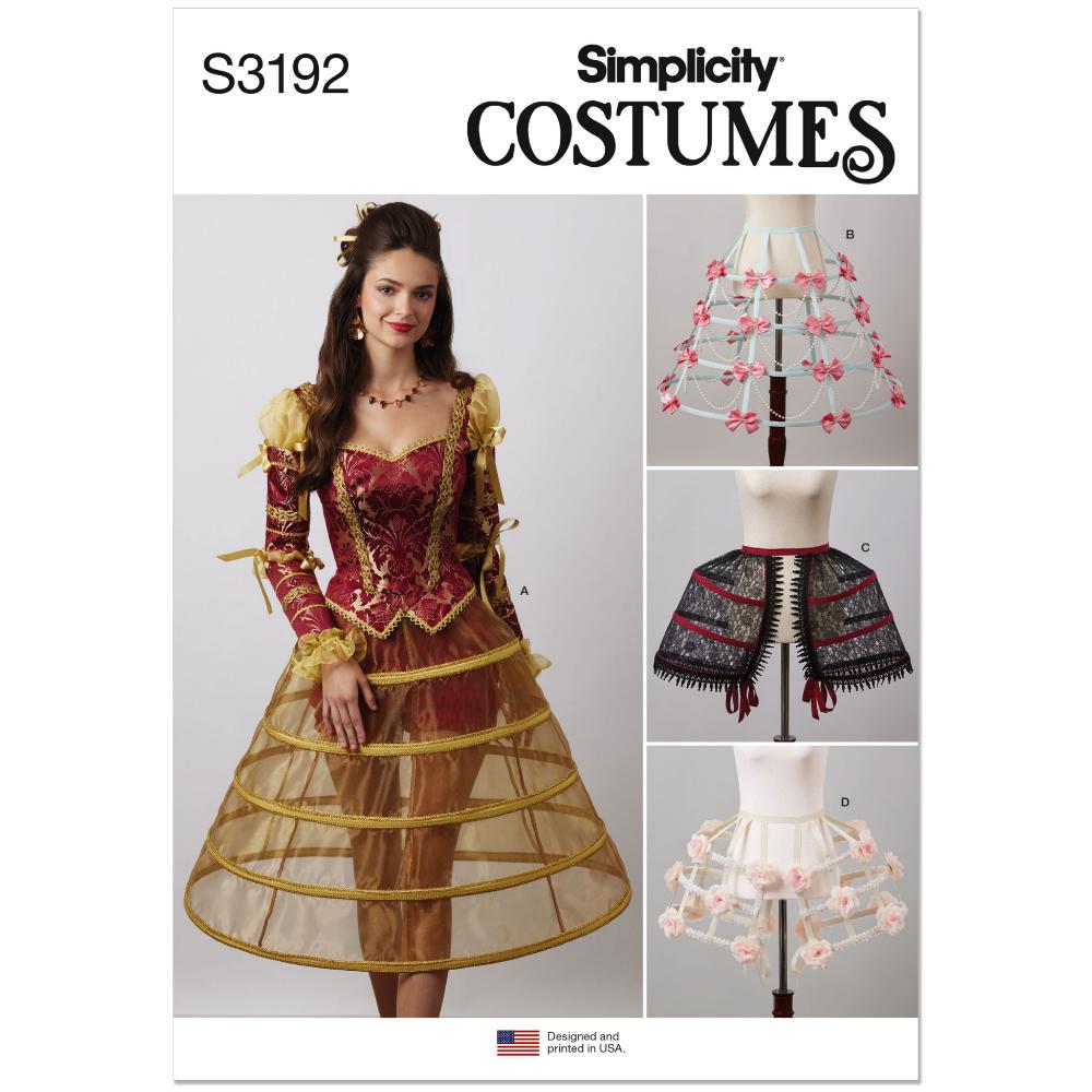 SIMPLICITY S3192 Misses' Costume Cage Crinolines and Panniers