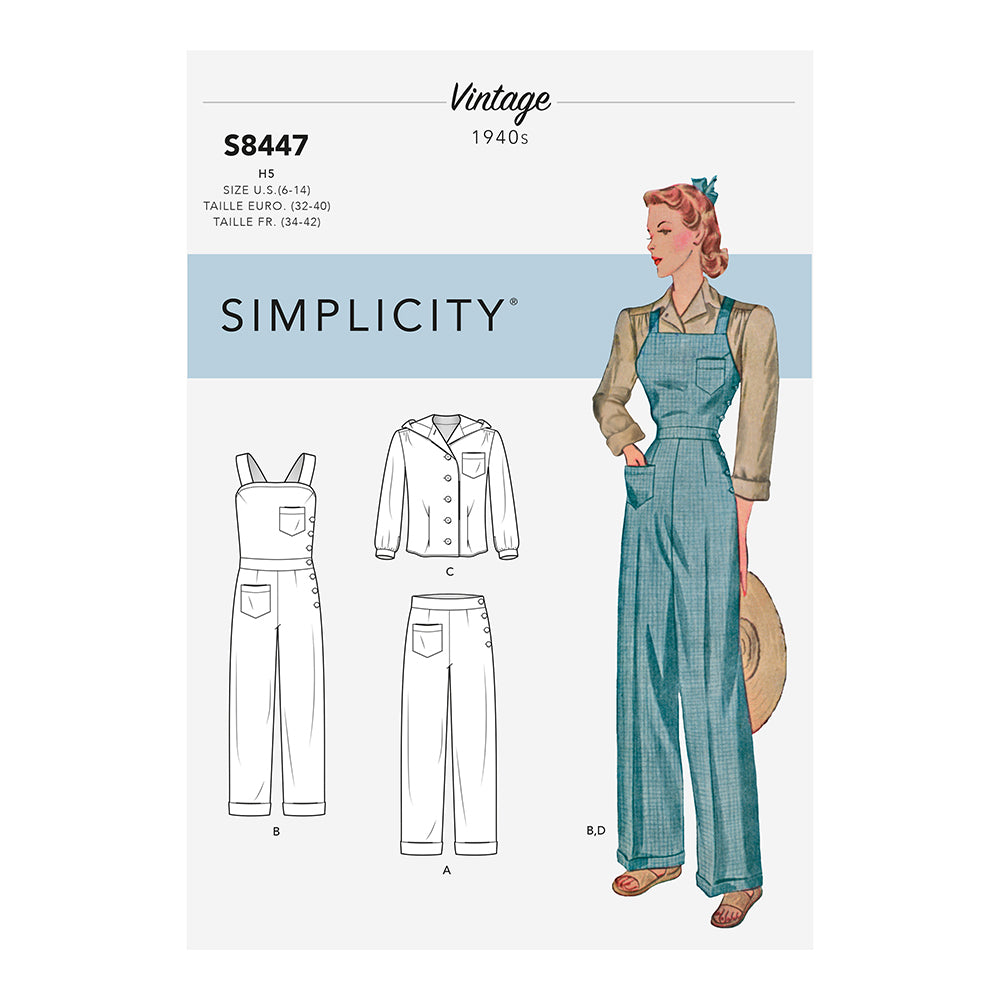 SIMPLICITY S8447 Misses' Vintage Overall