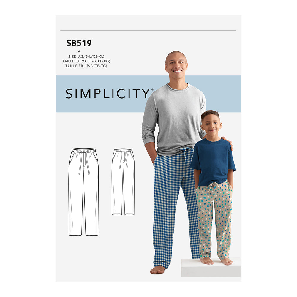 SIMPLICITY S8519 Men’s and Boys' Slim Pants
