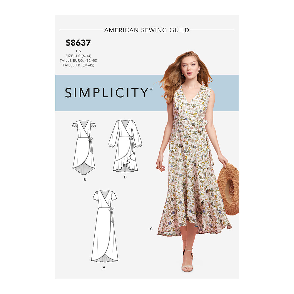 SIMPLICITY S8637 Misses' ASG Wrap Dress