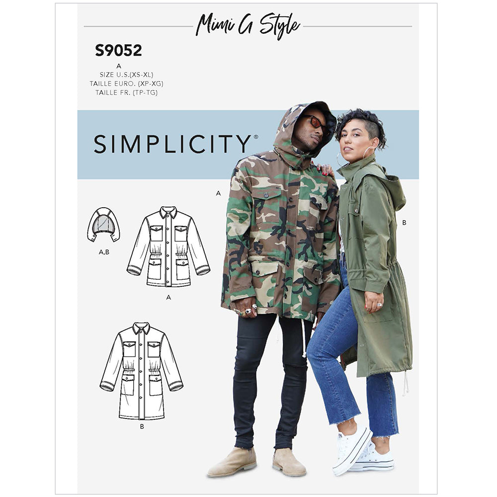 SIMPLICITY S9052 Unisex Hooded Jacket