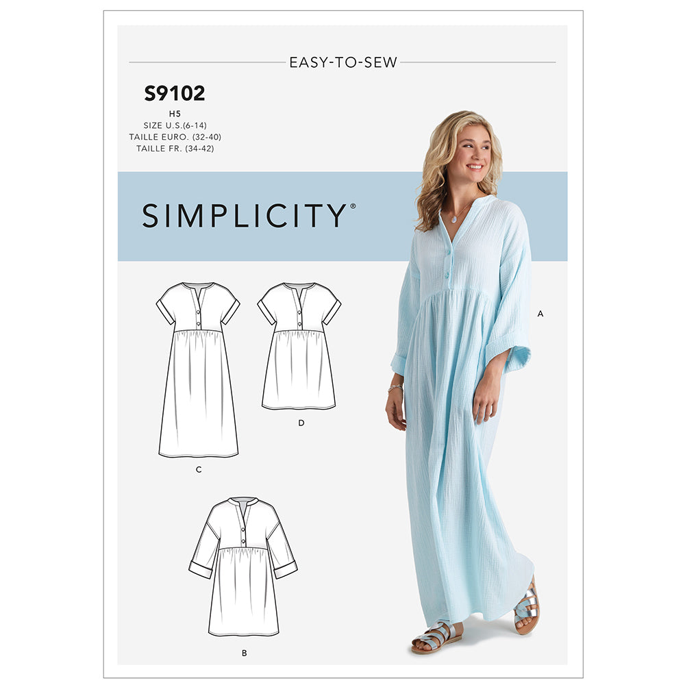 SIMPLICITY S9102 Misses' Dress Caftan