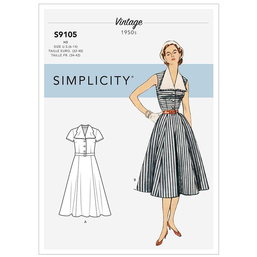 SIMPLICITY S9105 Misses' Vintage Dress