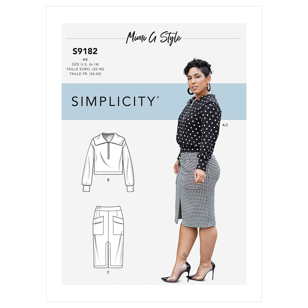 SIMPLICITY S9182 Misses' Knit Top And Skirt