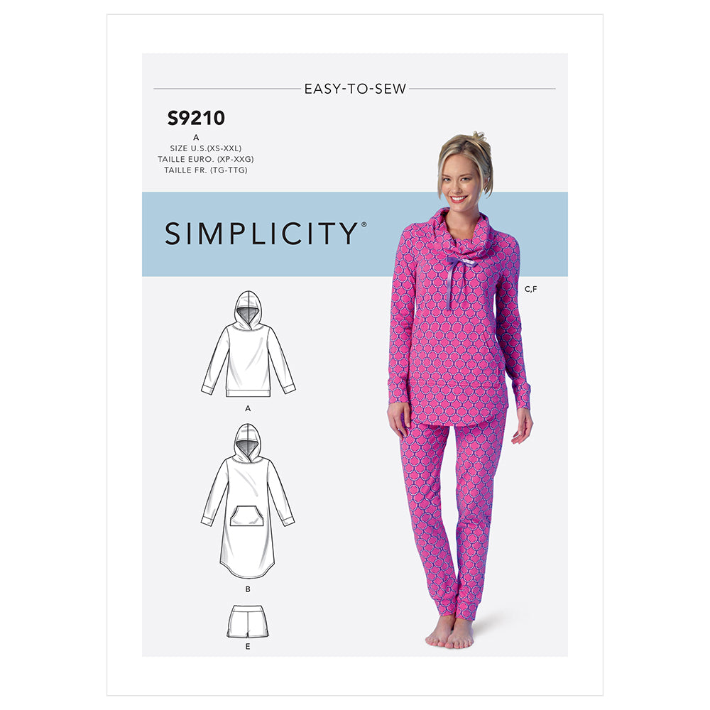 SIMPLICITY S9210 Misses' Lounge Top, Dress, Shorts, Pants, And Booties