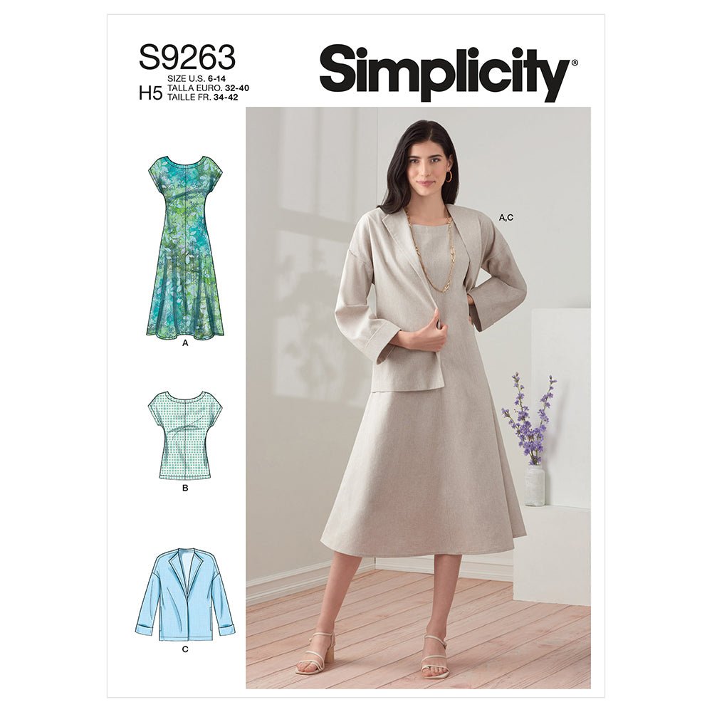 SIMPLICITY S9263 Misses' Dress, Jacket, And Top