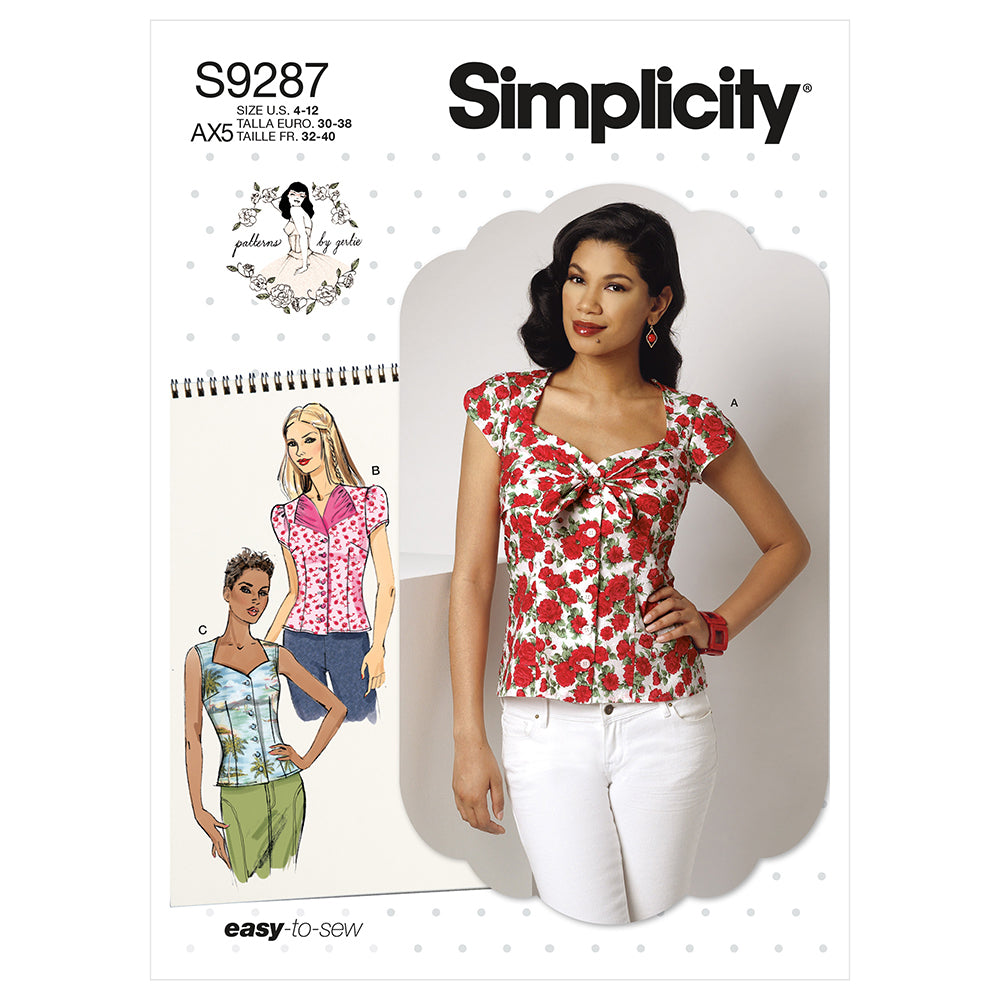 SIMPLICITY S9287 Misses' Sweetheart Blouse