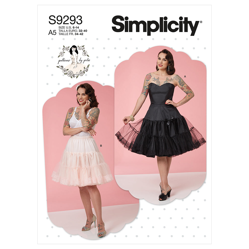 SIMPLICITY S9293 Misses' Slip And Petticoat