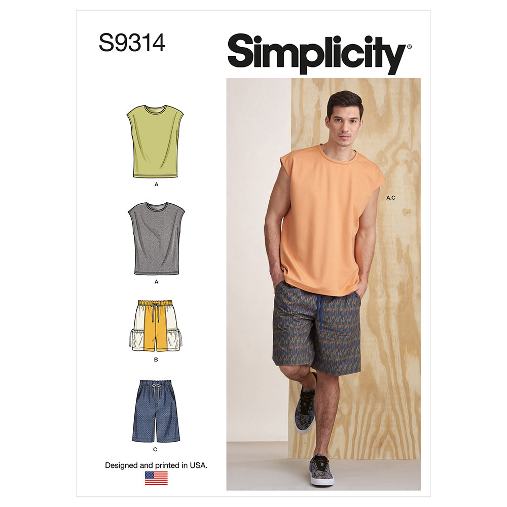 SIMPLICITY S9314 Men’s Knit Top And Shorts