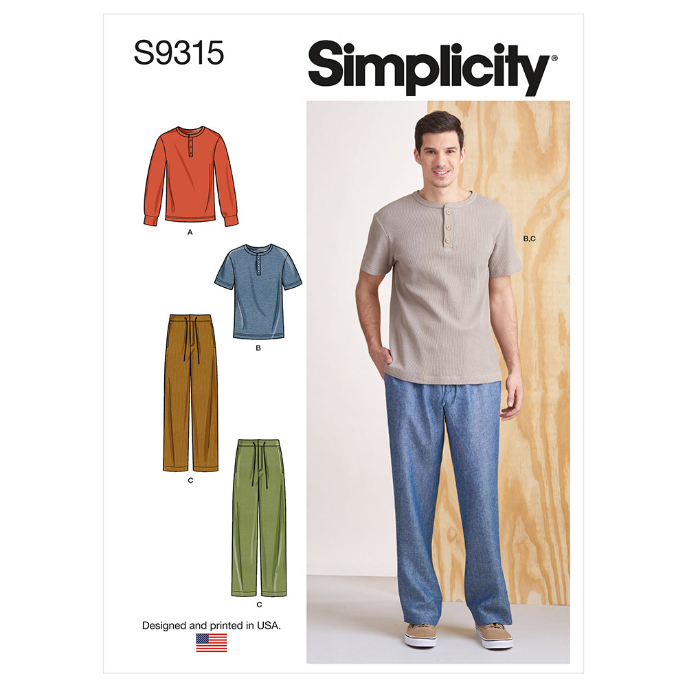 SIMPLICITY S9315 Men’s Knit Top And Pants