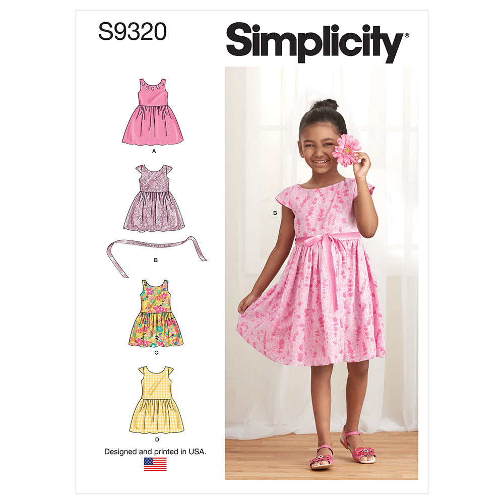 SIMPLICITY S9320 Children’s Gathered Skirt Dress