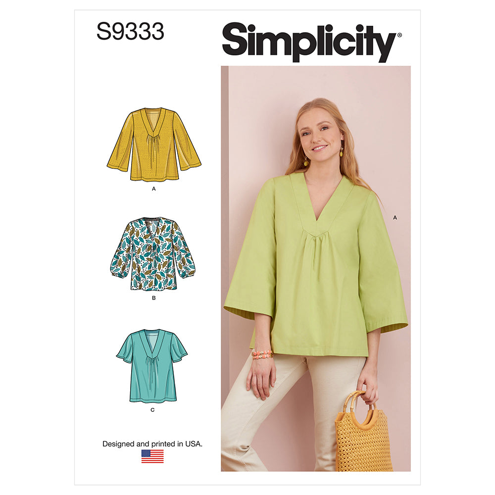 SIMPLICITY S9333 Misses' Top With Sleeve Variations