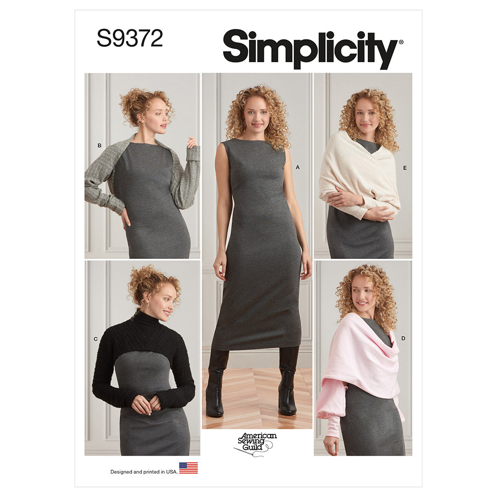 SIMPLICITY S9372 Misses' Knit Dress And Shrugs