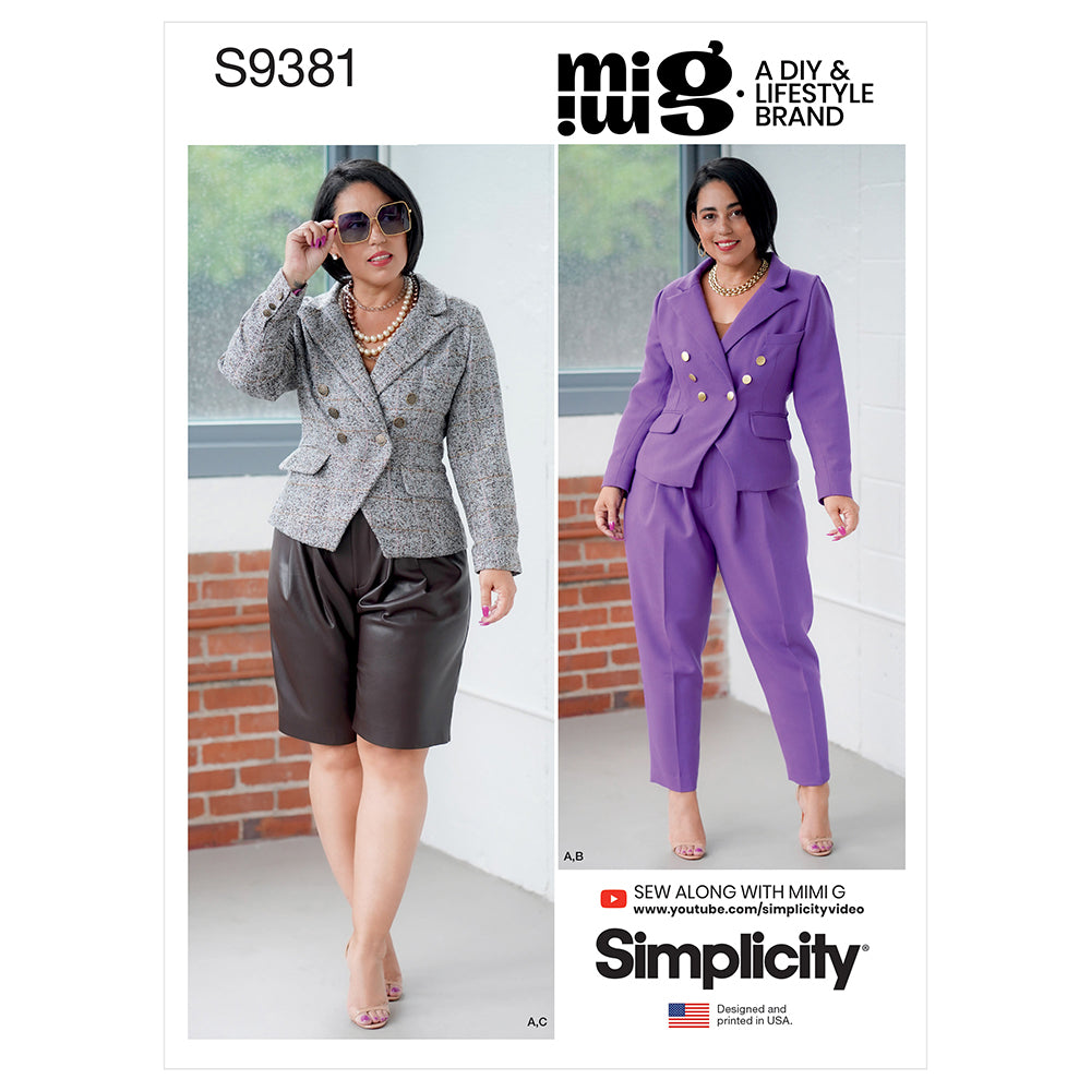SIMPLICITY S9381 Misses And Women’s Lined Jacket, Pants And Shorts