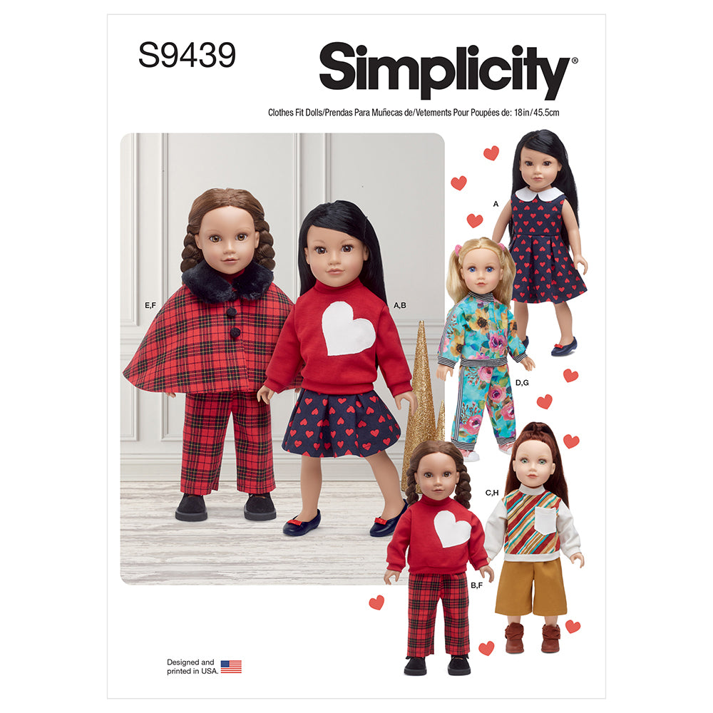 SIMPLICITY S9439 18in Doll Clothes