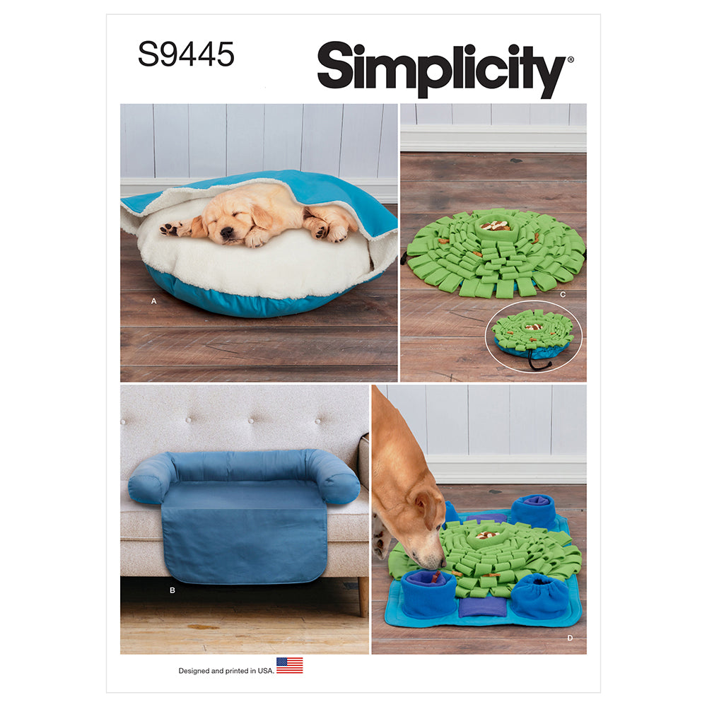 SIMPLICITY S9445 Pet Bed In Two Sizes, Chair Cover And Play Mats