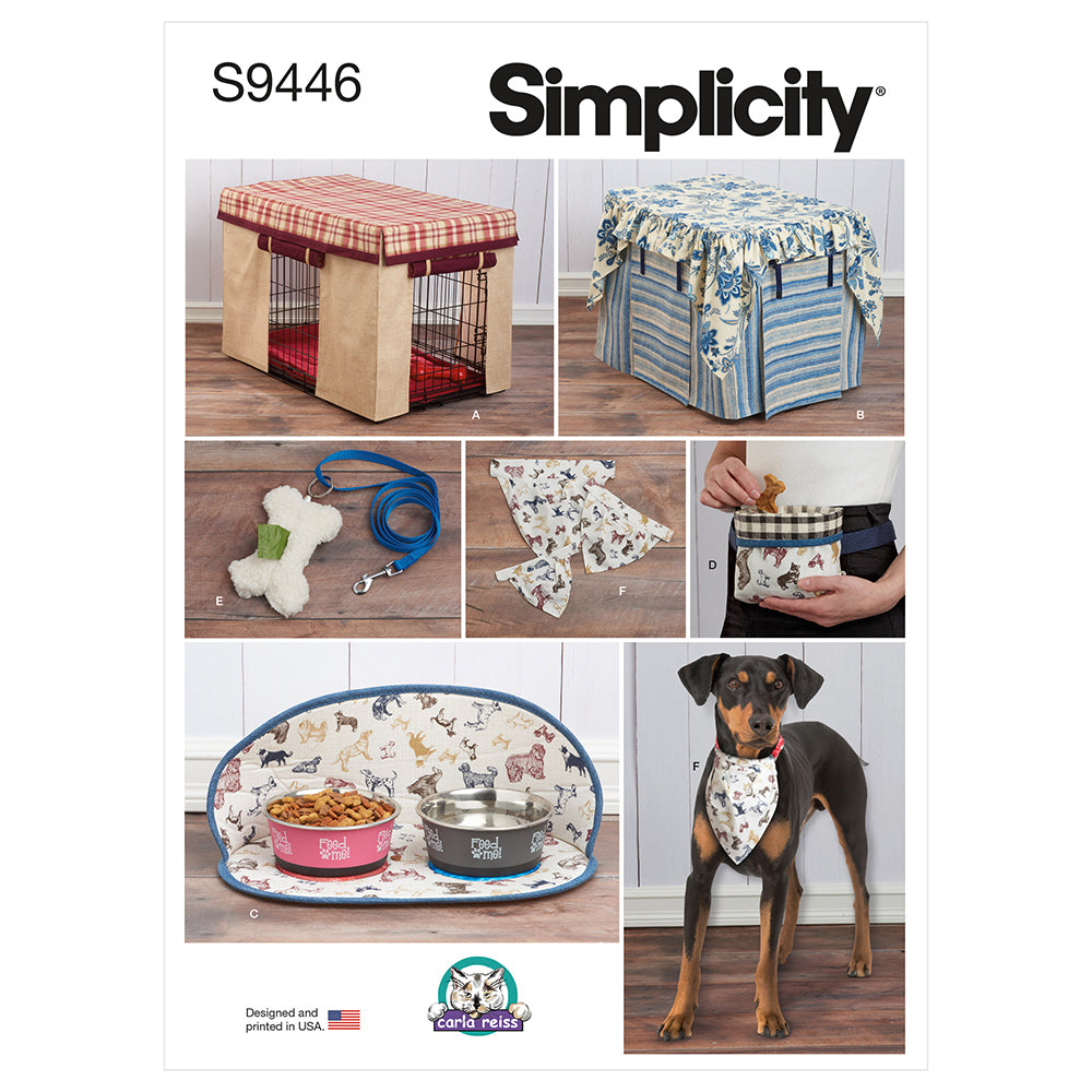 SIMPLICITY S9446 Pet Crate Covers In Three Sizes And Accessories
