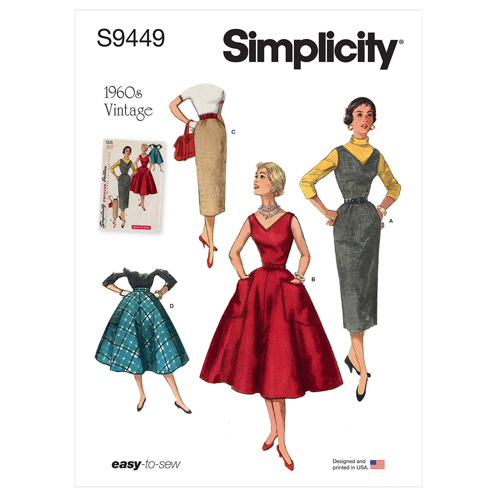SIMPLICITY S9449 Misses' Dress, Jumper, And Skirts