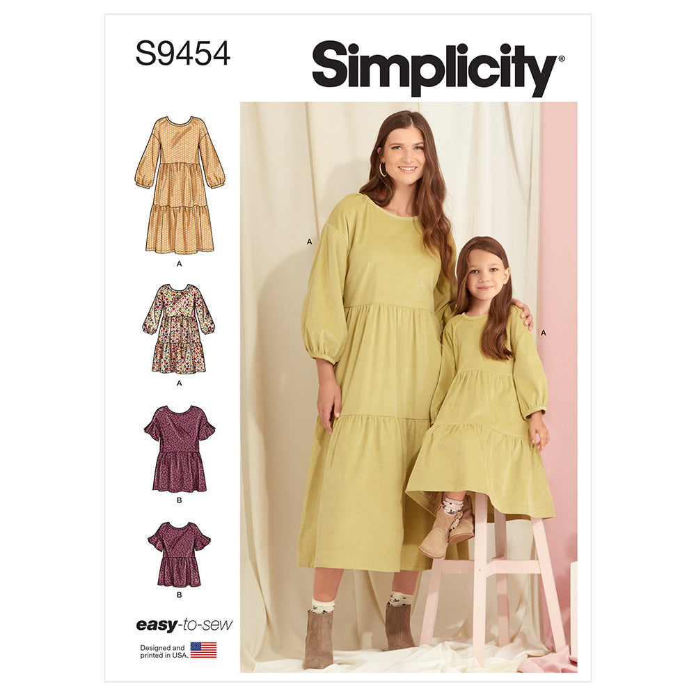 SIMPLICITY S9454 Children And Misses' Dress And Top