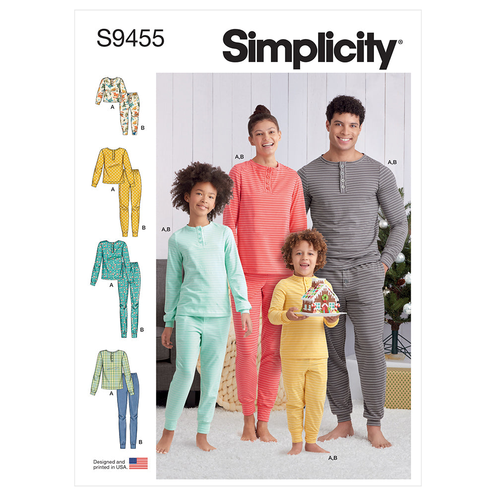 SIMPLICITY S9455 Misses, Men’s, And Children’s Knit Pants And Top