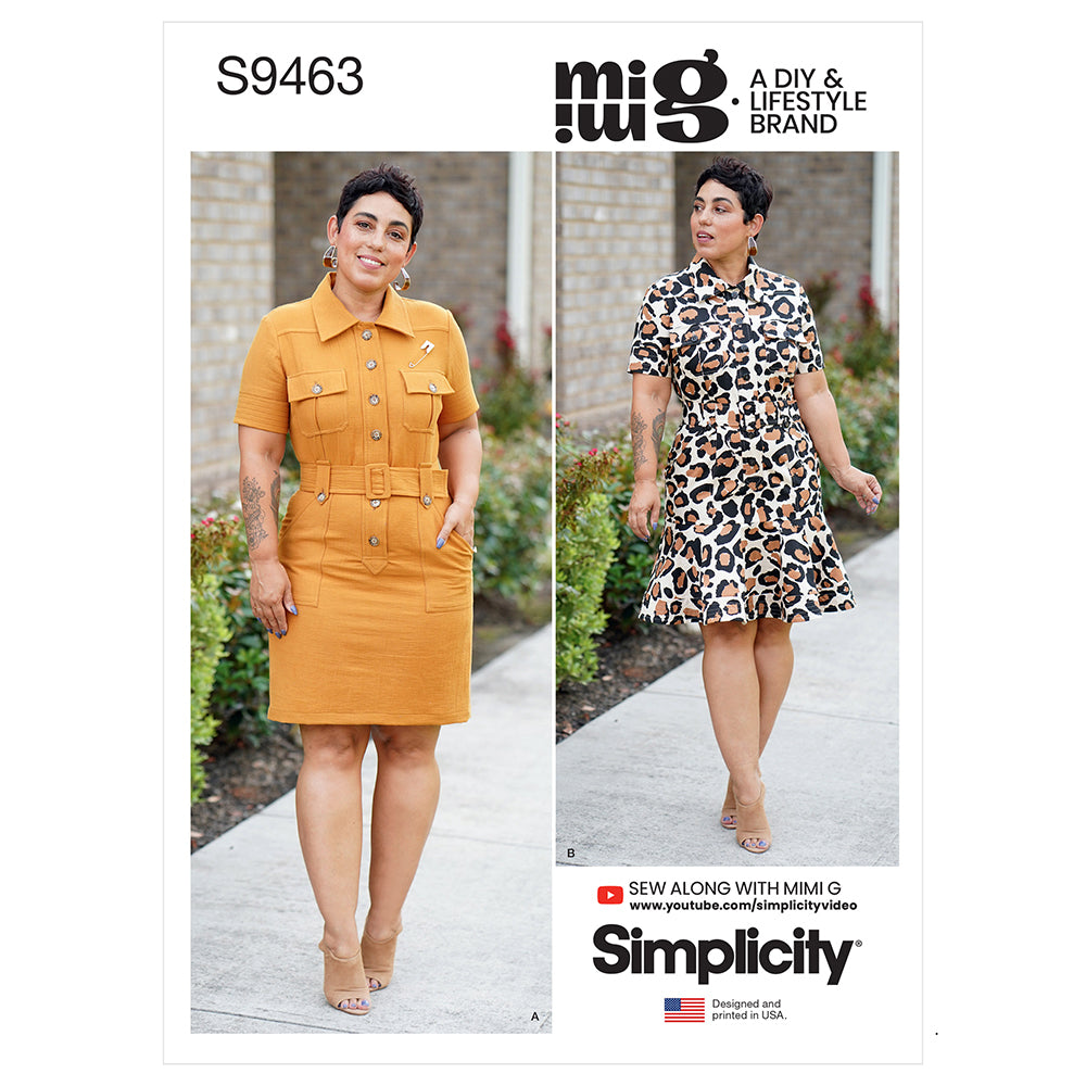 SIMPLICITY S9463 Misses' Shirt Dress With Belt